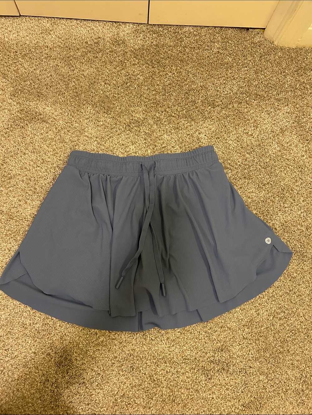 90 Degree By Reflex Slate Blue Athletic Skort with Drawstring Waist